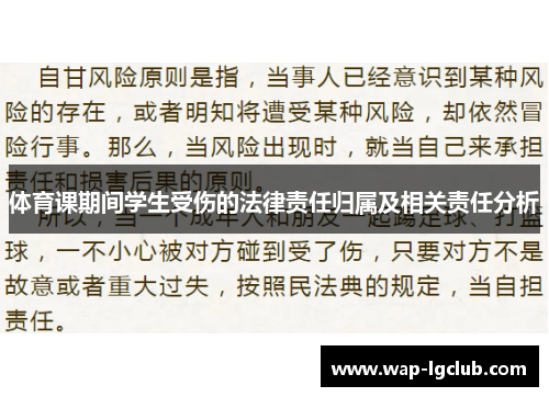 体育课期间学生受伤的法律责任归属及相关责任分析